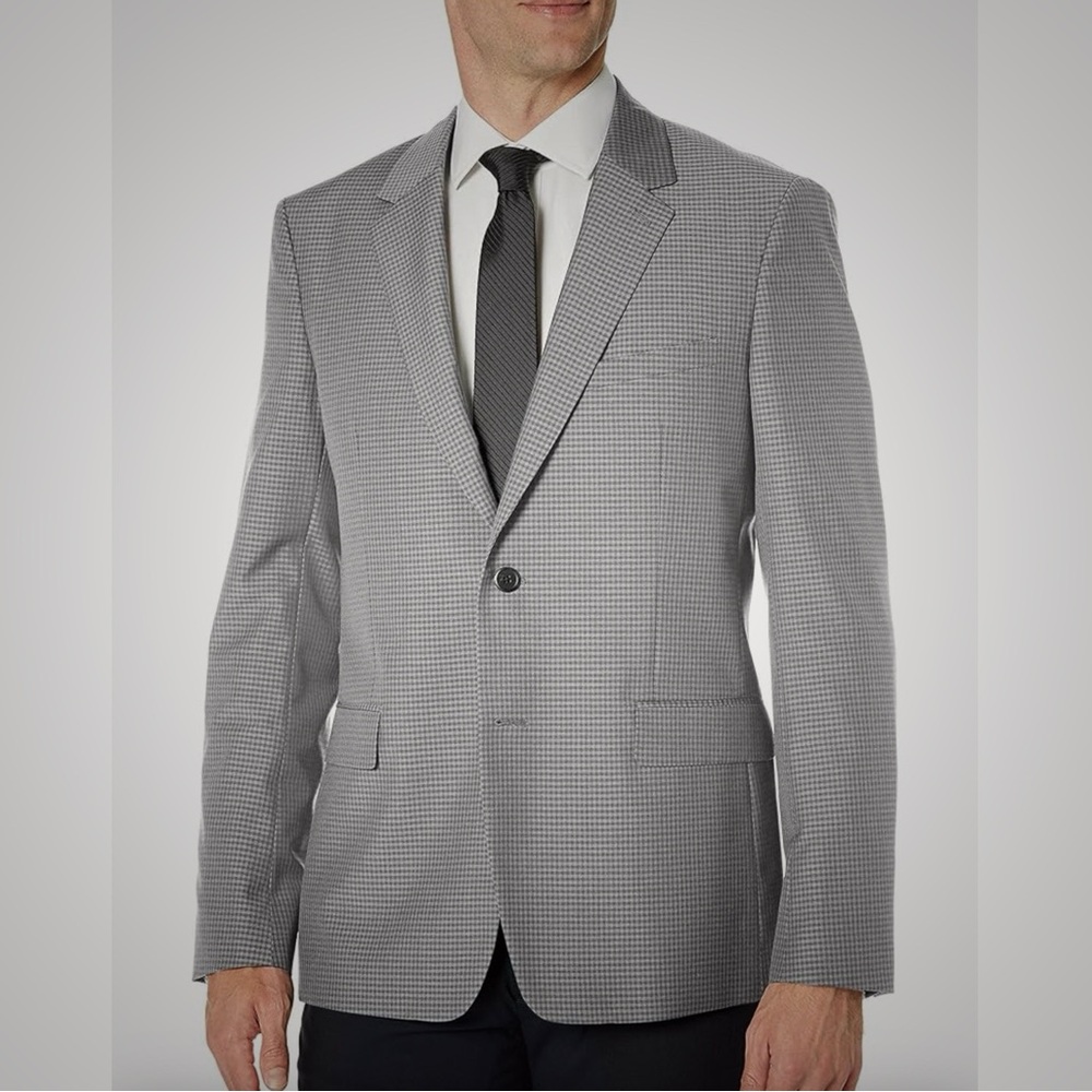 Theory Gray Checkered Blazer